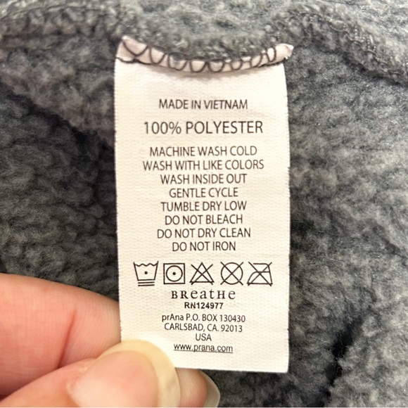 Prana Heather Grey 1/4 Zip Bryce Knit Fleece Lined Pullover Long Sleeve Large - Picture 13 of 14